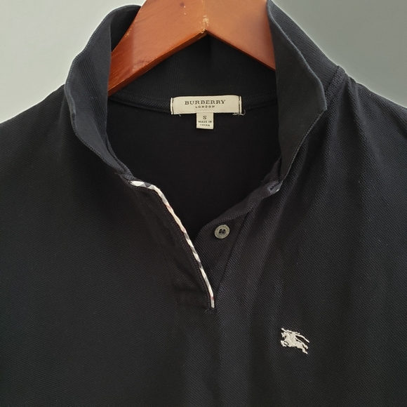 Burberry Polo Shirt Black Authentic sz S - Picture 3 of 6